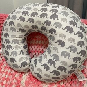 Boppy Gray and White Elephant Kids Pillow